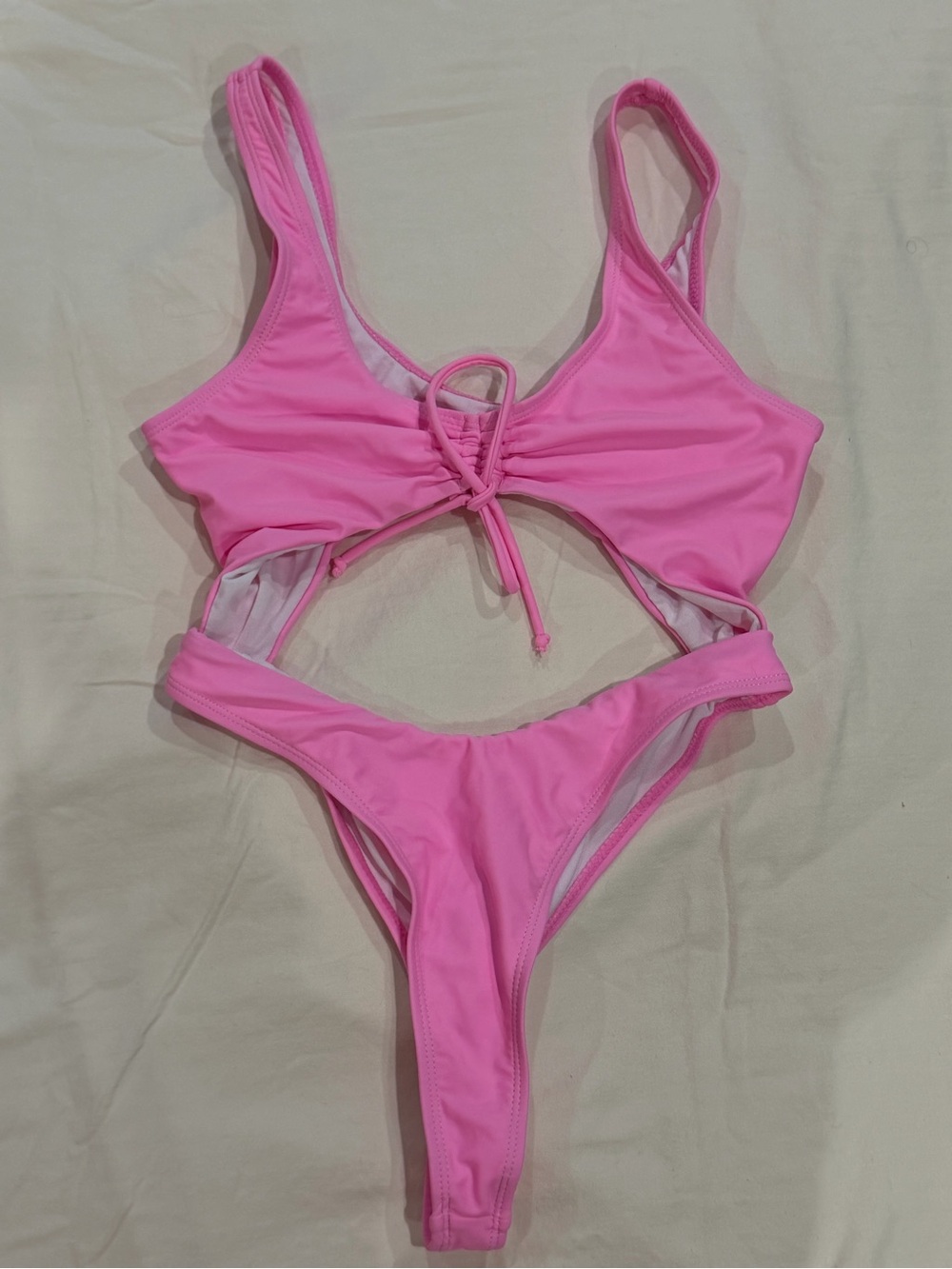Hot Pink Cutout One-Piece Swimsuit